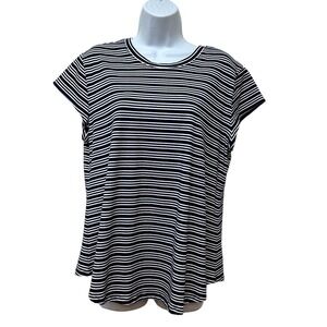 Universal Standard Ashley Cap Sleeve T Shirt Top Blue White Stripe Modal S NEW